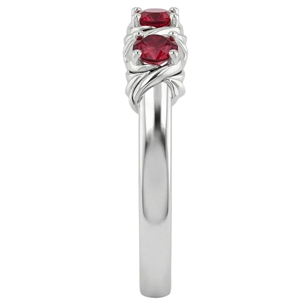 Anello con tre pietre Gioielli da donna con rubini stile antico 0.60 carati