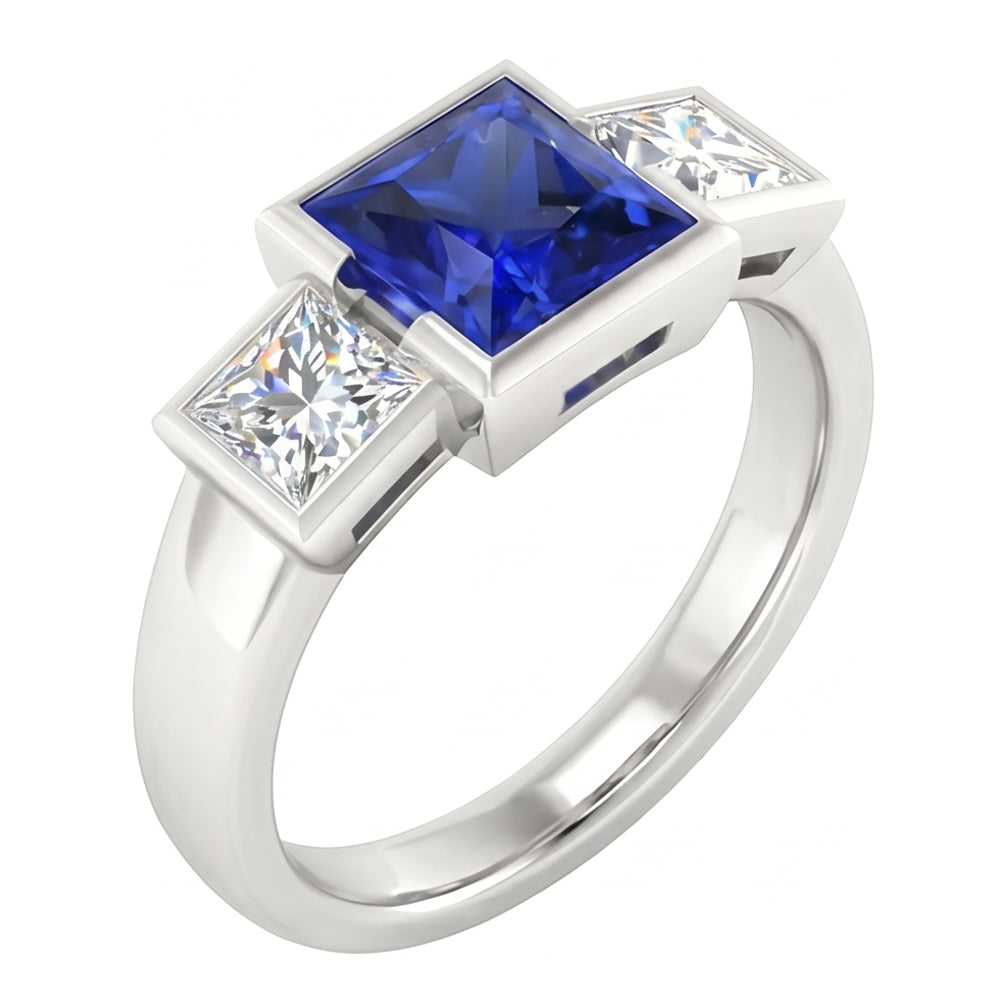 vero princess diamante 2carati anello vista frontale