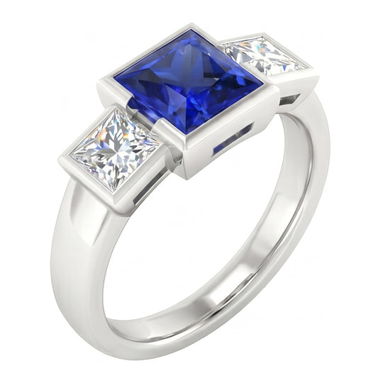 vero princess diamante 2carati anello vista frontale