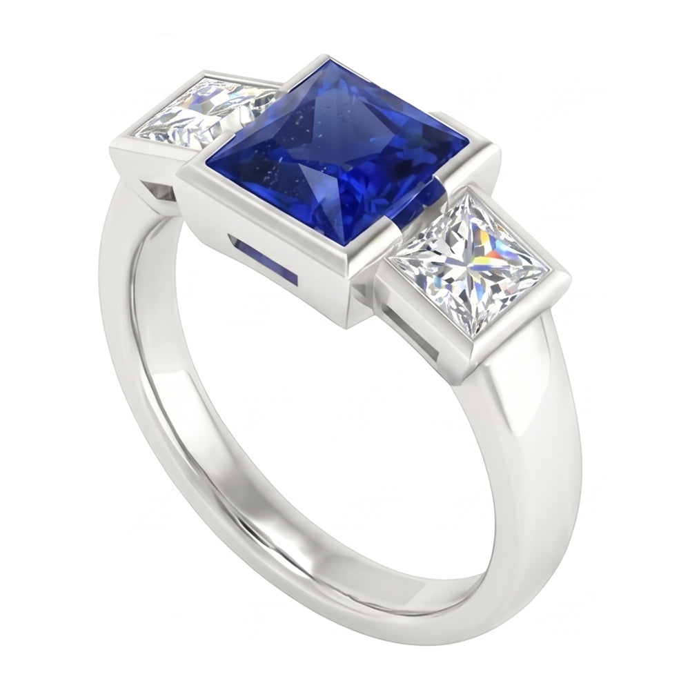 vero princess diamante 2carati anello angolo laterale