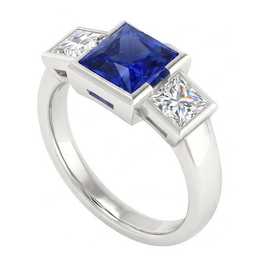 vero princess diamante 2carati anello angolo laterale
