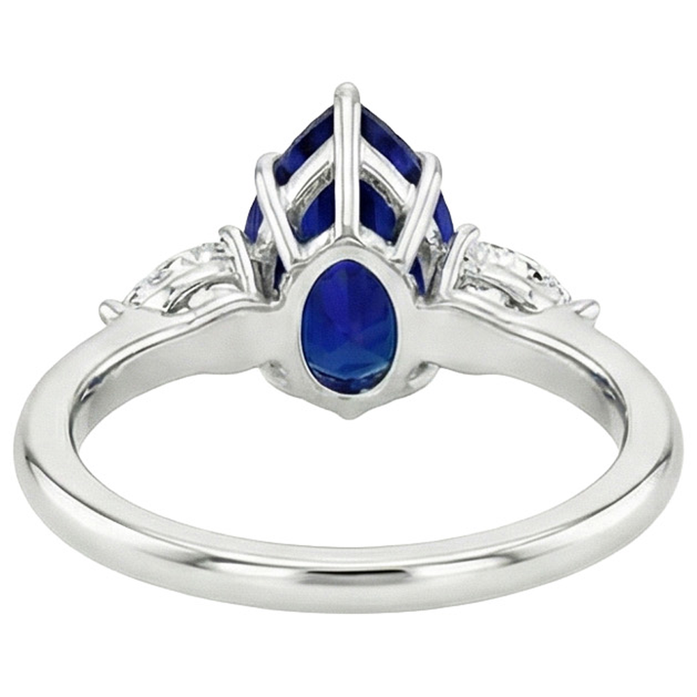 vero pear diamante 6.75carati anello su bianco