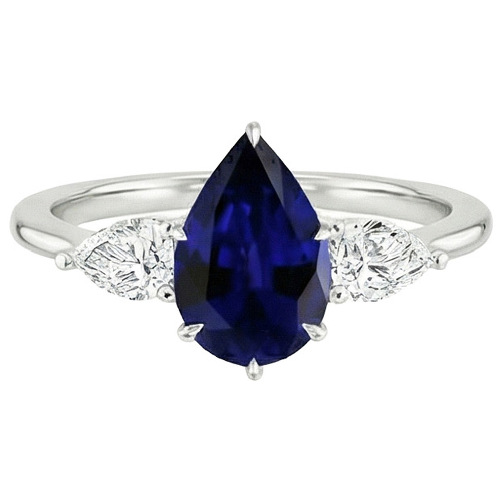 vero pear diamante 6.75carati anello angolo laterale