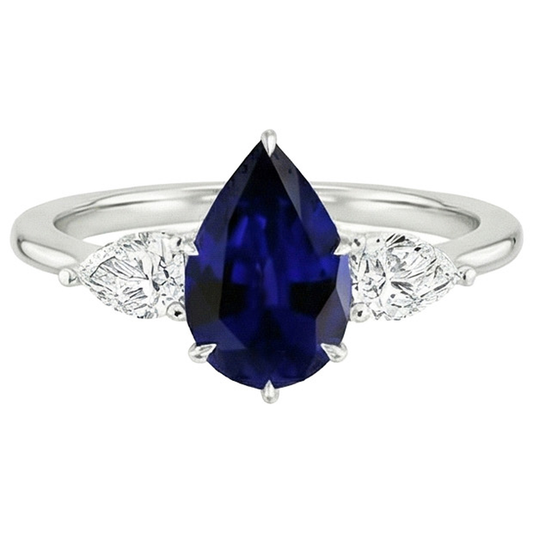 vero pear diamante 6.75carati anello angolo laterale