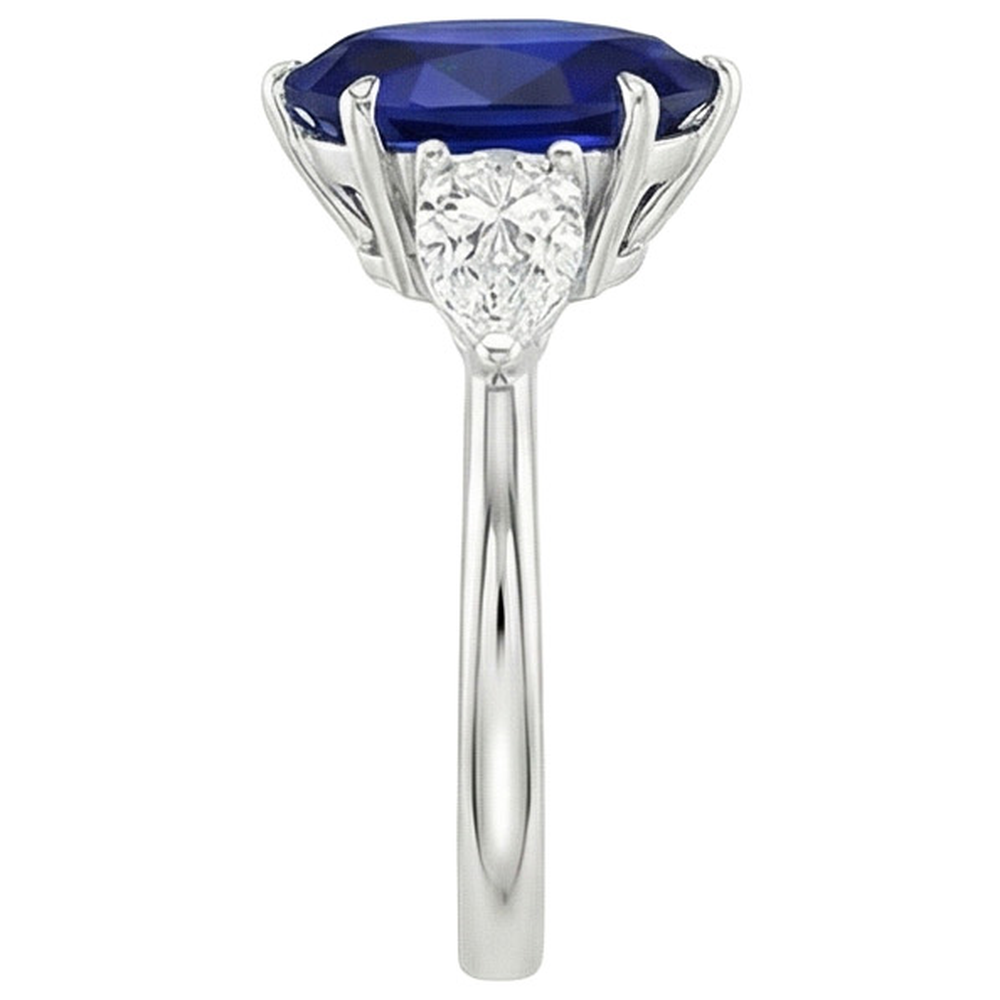 vero pear diamante 6.75carati anello vista dall'alto