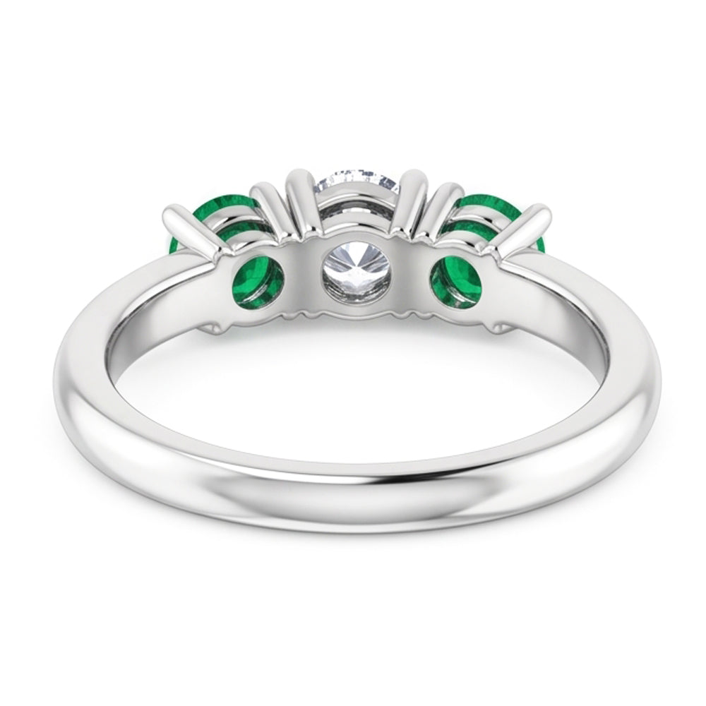 Anello con tre pietre di diamanti da 0,60 carati con montatura a 4 punte con gioielli da donna in oro bianco 14K