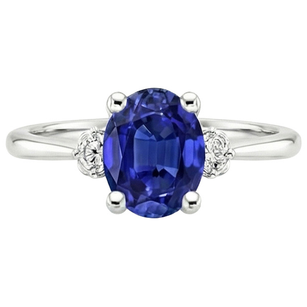 vero round diamante 3.50carati anello vista di profilo