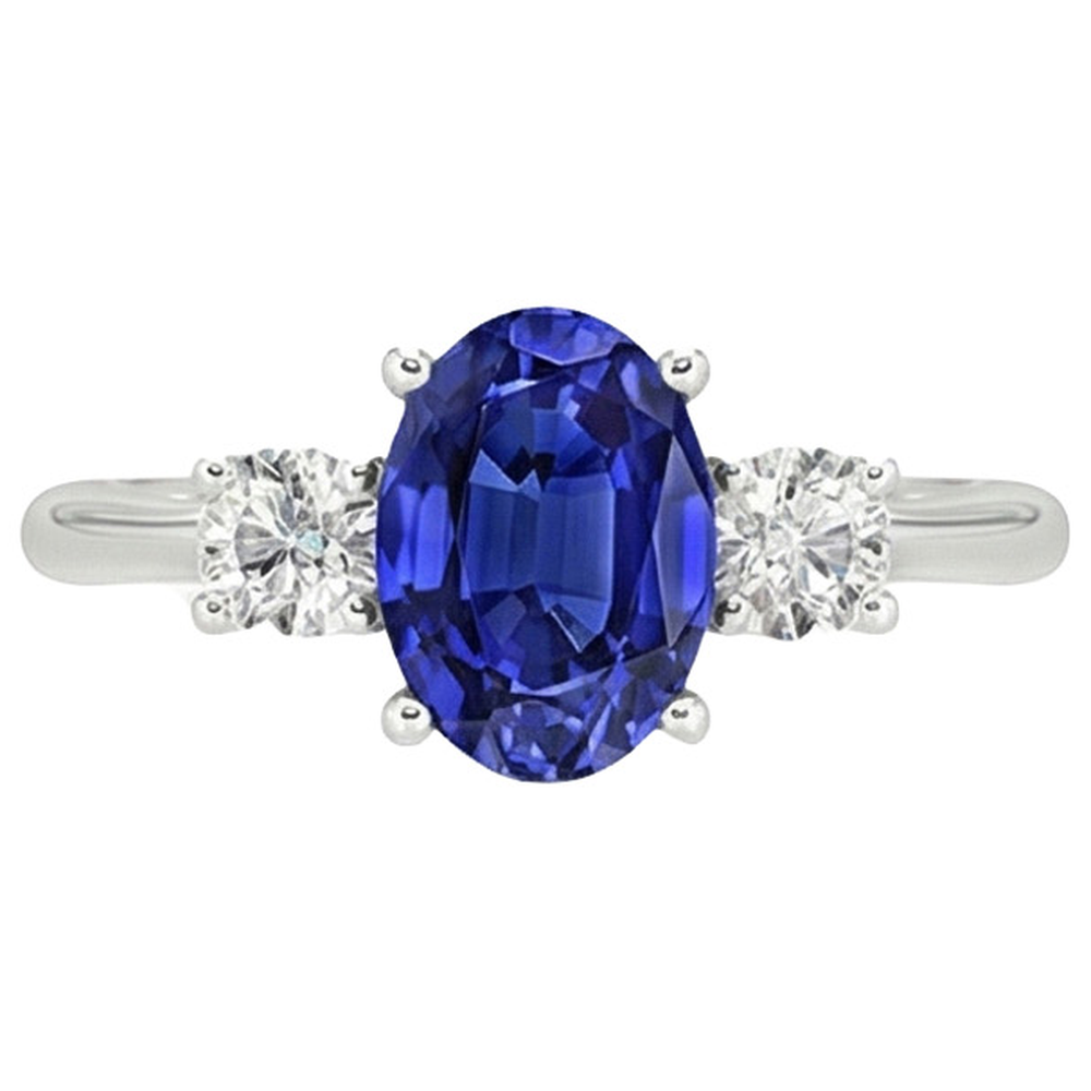 vero oval diamante 4.75carati anello angolo laterale