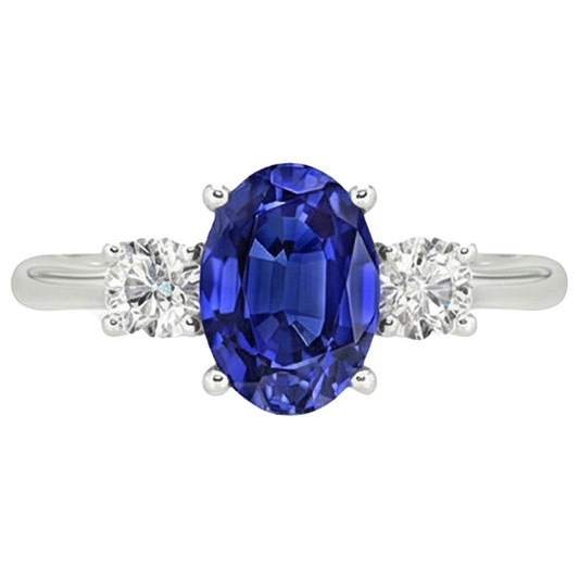 vero oval diamante 4.75carati anello angolo laterale