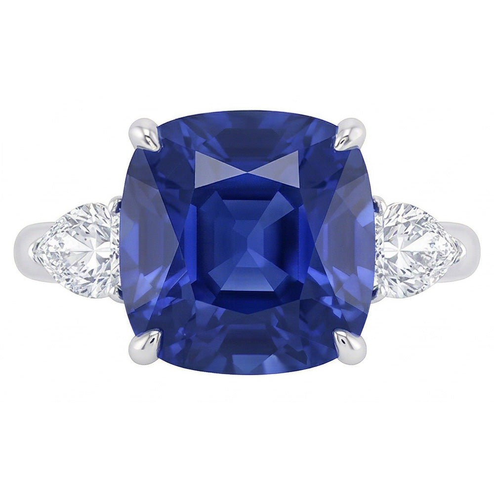 vero cushion diamante 3.50carati anello angolo laterale