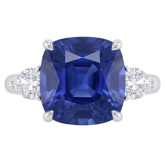 vero cushion diamante 3.50carati anello angolo laterale