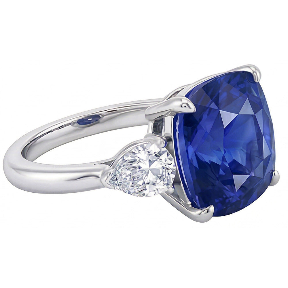 vero cushion diamante 3.50carati anello dettaglio ravvicinato