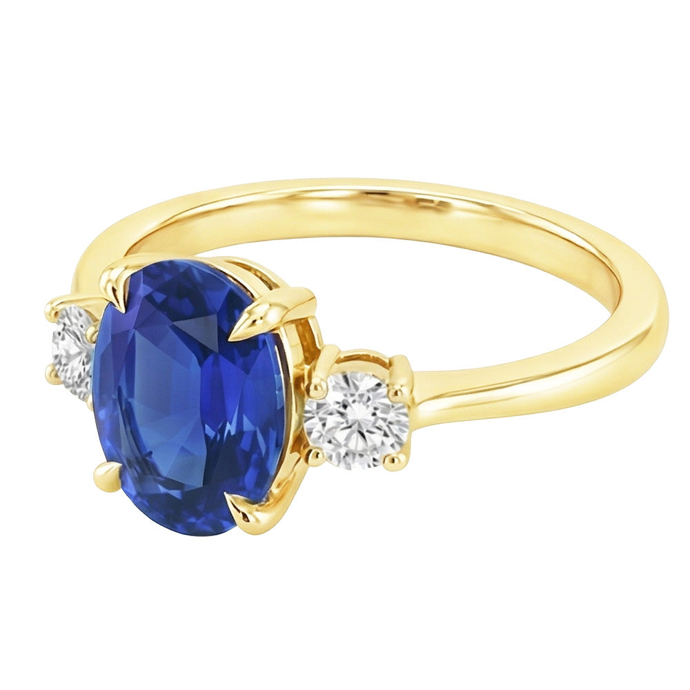 vero oval diamante 5.50carati anello vista dall'alto