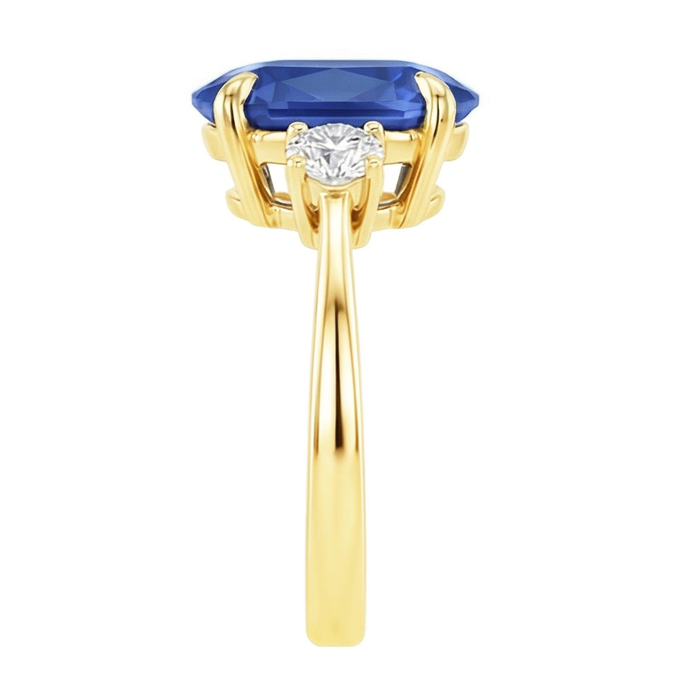 vero oval diamante 5.50carati anello vista di profilo
