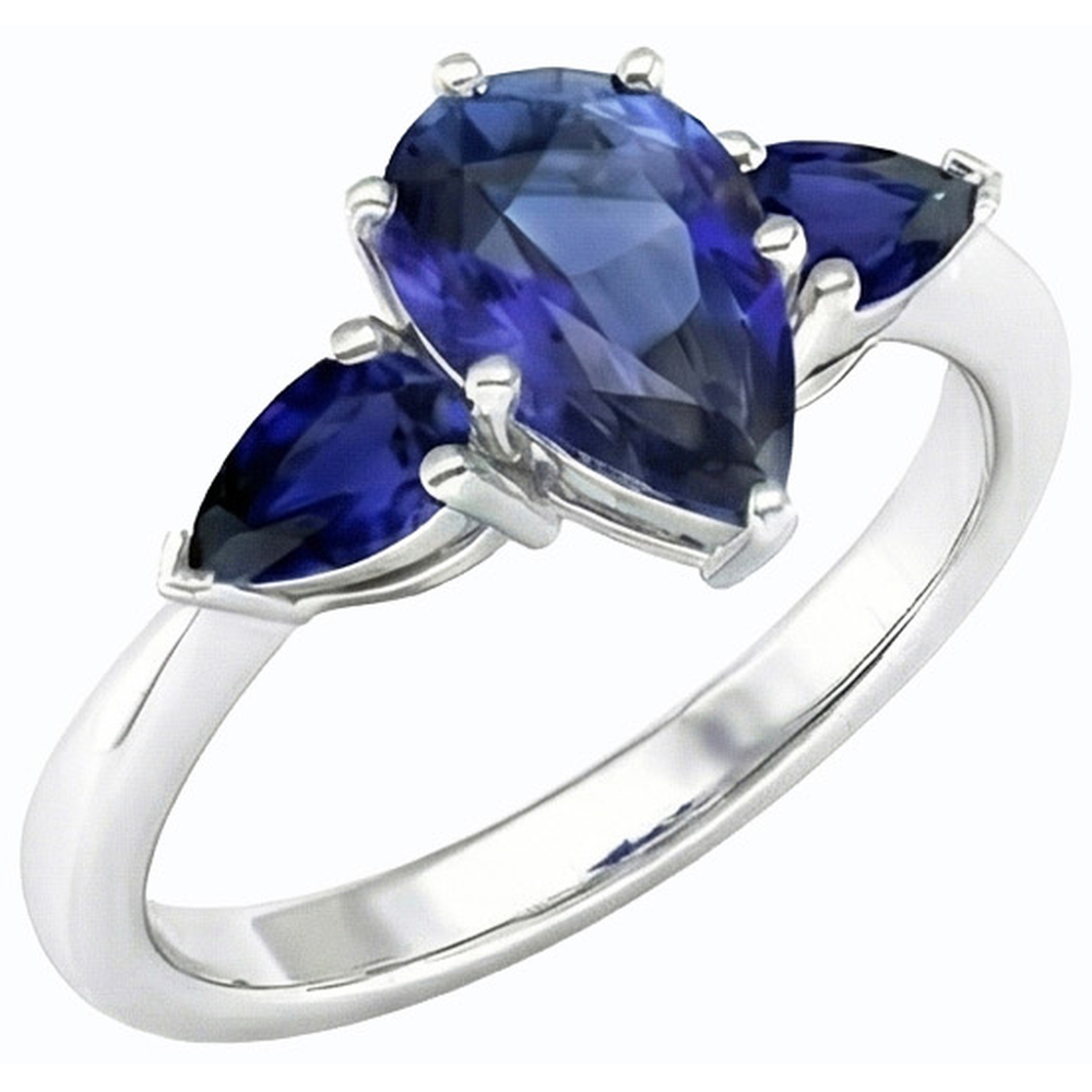 vero pear diamante 2carati anello angolo laterale