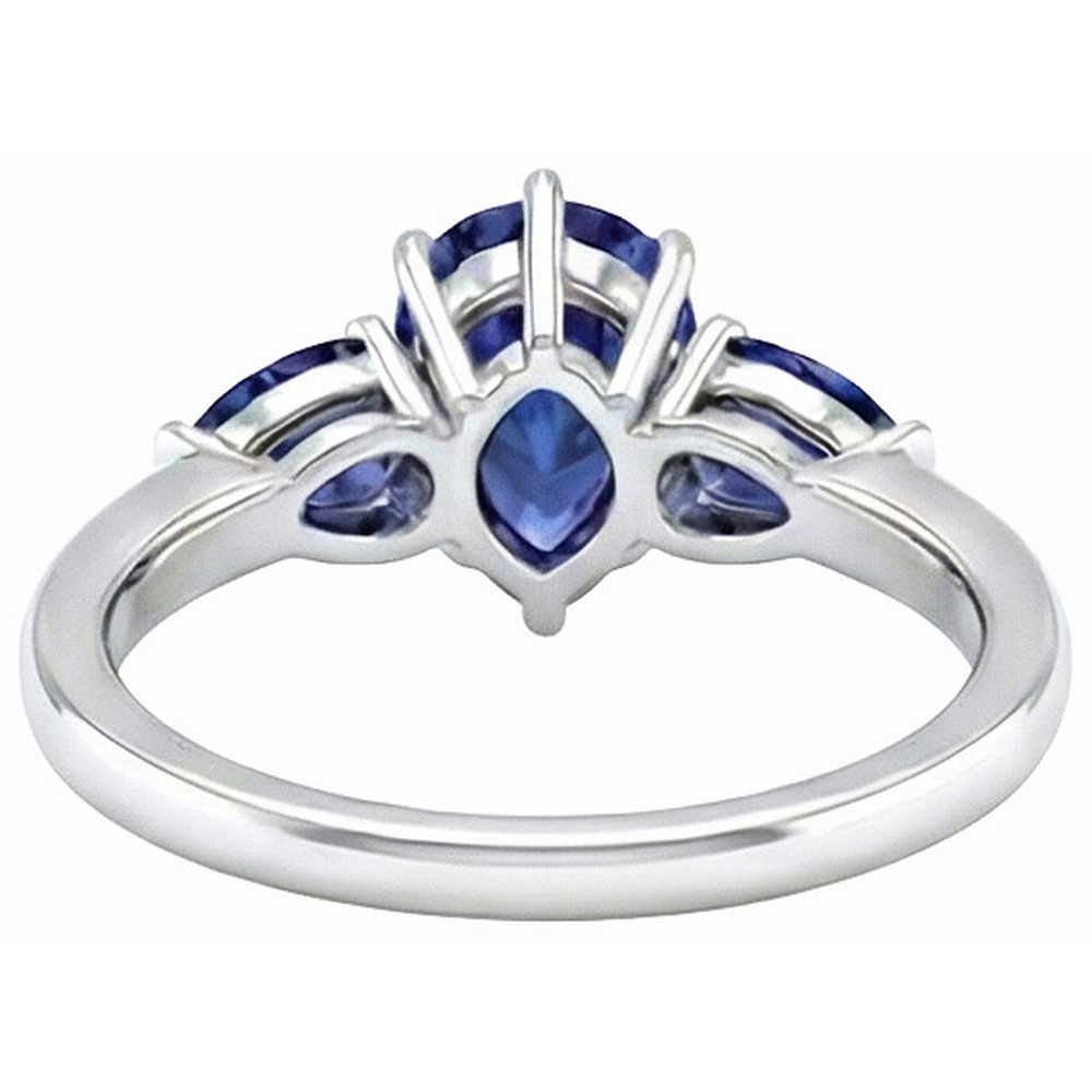 vero pear diamante 2carati anello dettaglio ravvicinato