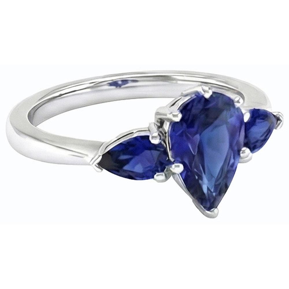 vero pear diamante 2carati anello vista di profilo