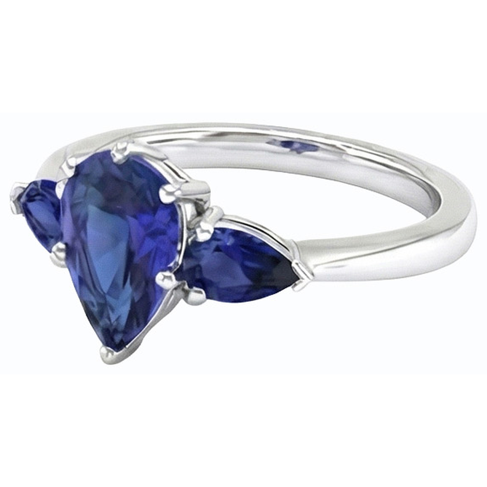 vero pear diamante 2carati anello su bianco