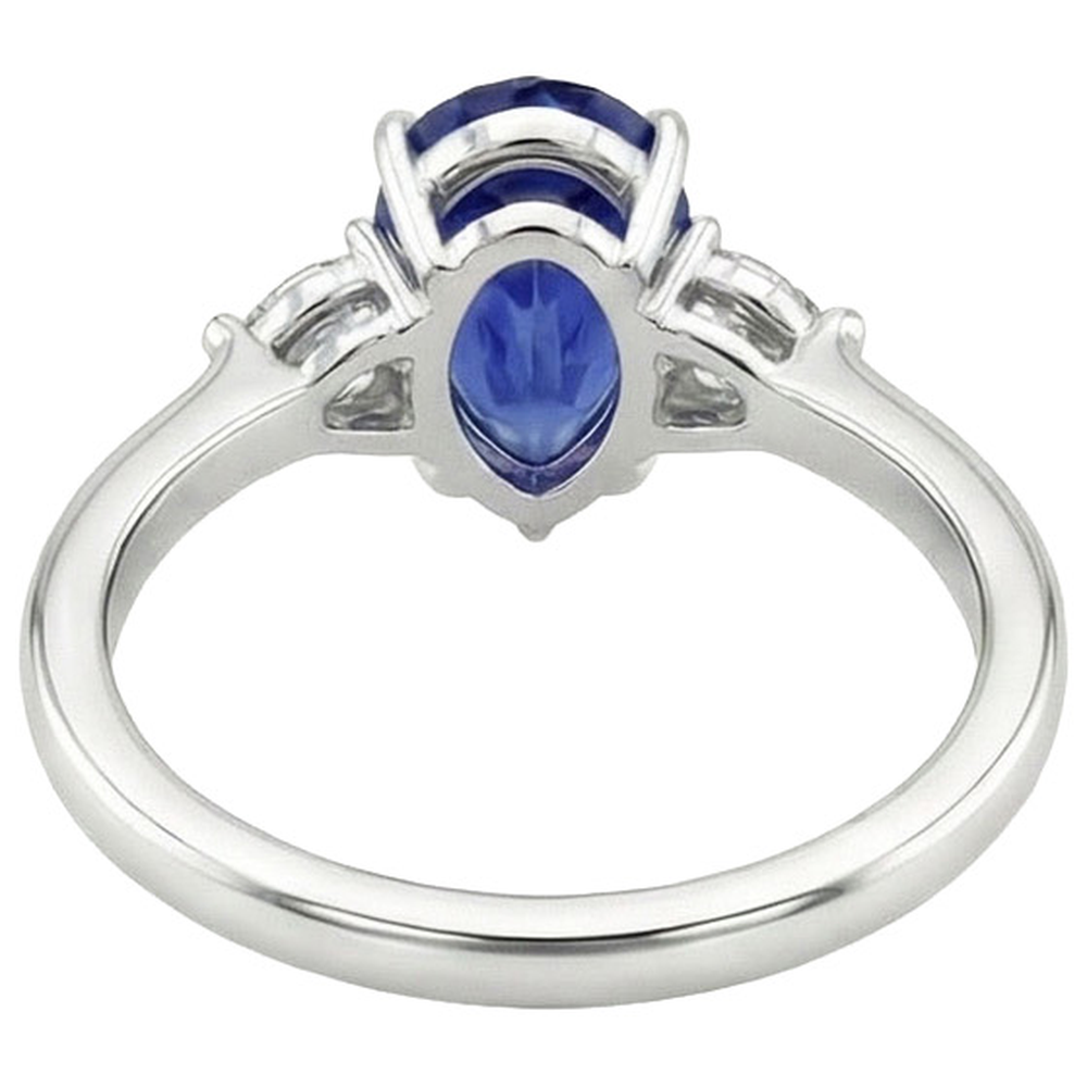 vero pear diamante 4.25carati anello dettaglio ravvicinato