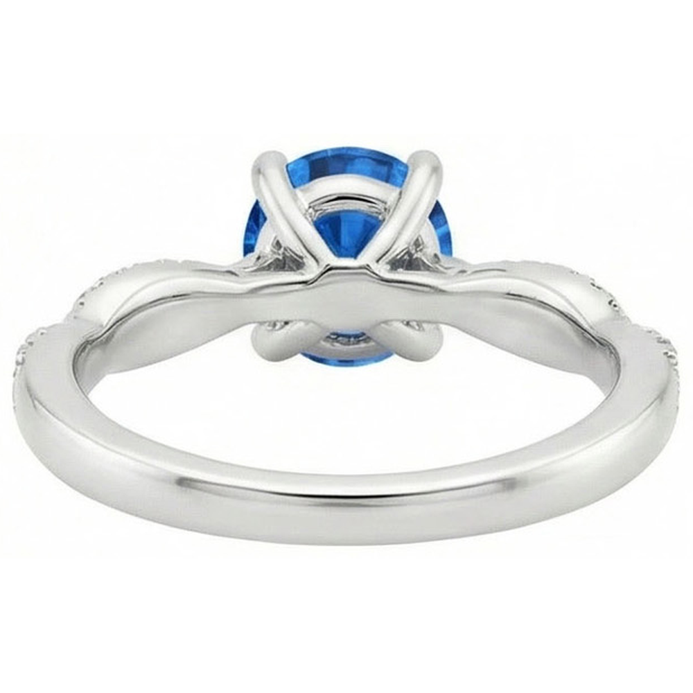 vero round diamante 4.90carati anello su bianco