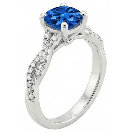 vero round diamante 4.90carati anello vista frontale