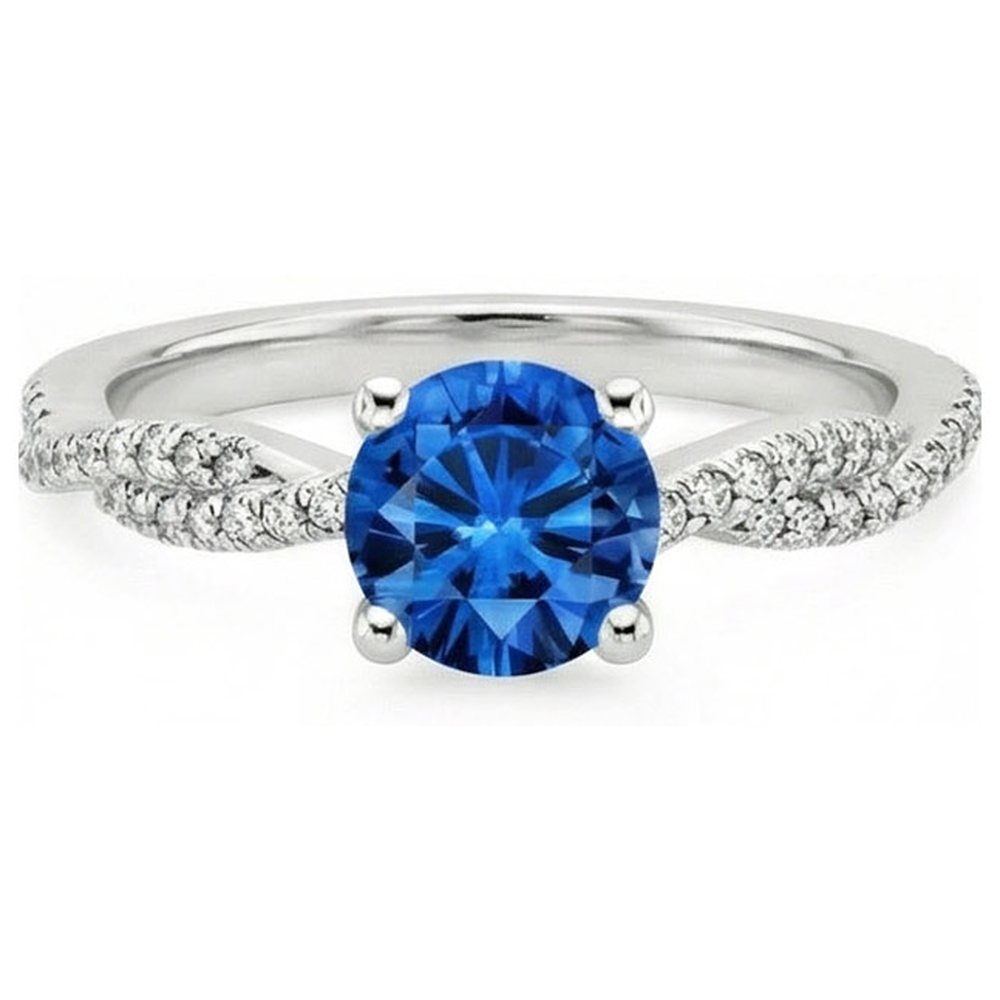 vero round diamante 4.90carati anello angolo laterale