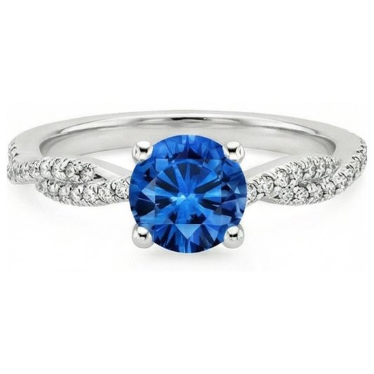 vero round diamante 4.90carati anello angolo laterale
