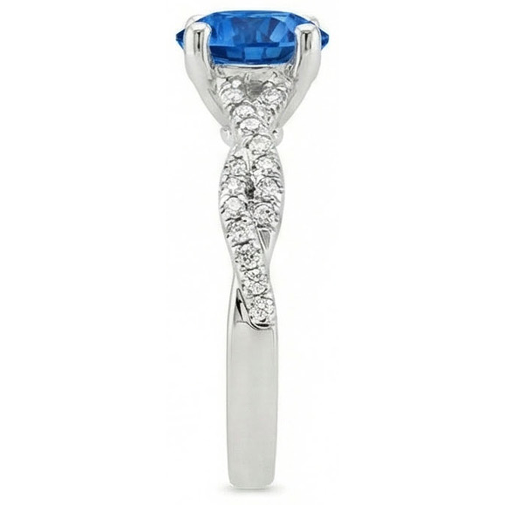 vero round diamante 4.90carati anello vista di profilo