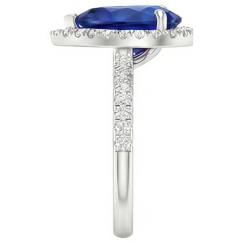 vero pear diamante 3.25carati anello vista dall'alto