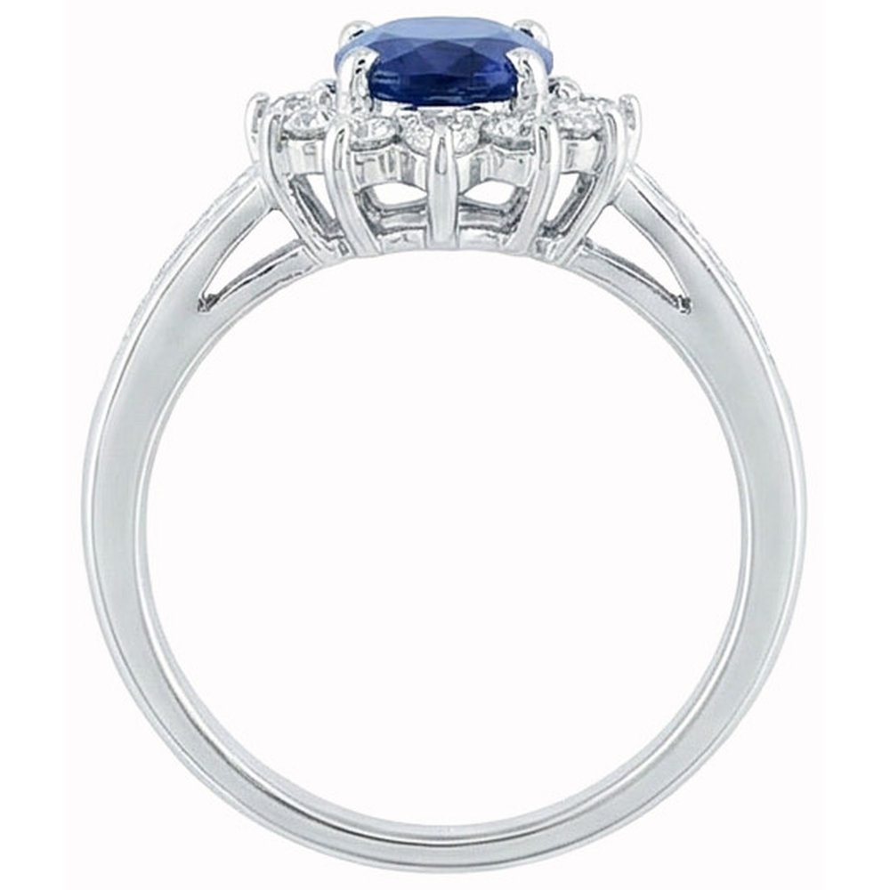 vero round diamante 3.80carati anello vista di profilo