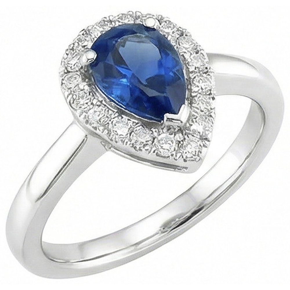 vero pear diamante 3.30carati anello angolo laterale