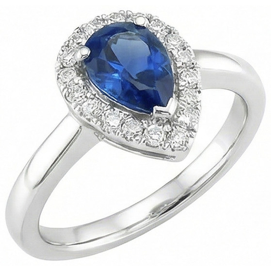 vero pear diamante 3.30carati anello angolo laterale