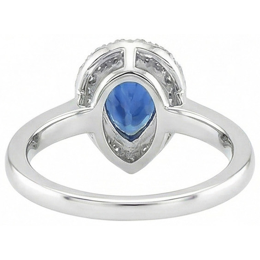 vero pear diamante 3.30carati anello su bianco