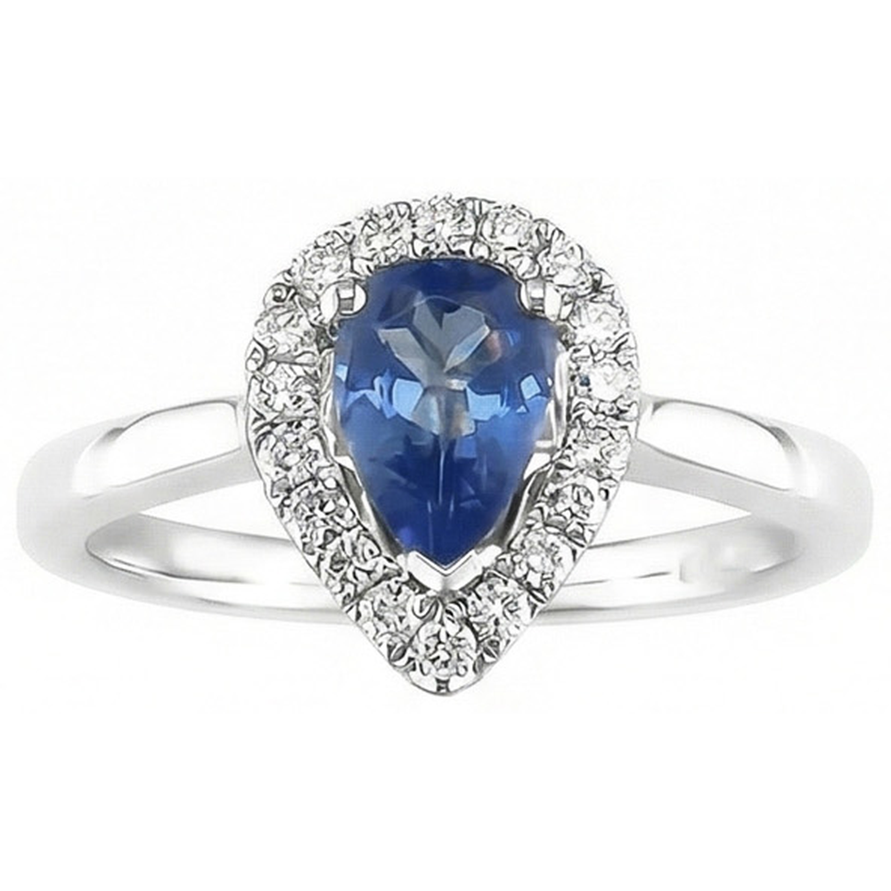 vero pear diamante 3.30carati anello dettaglio ravvicinato