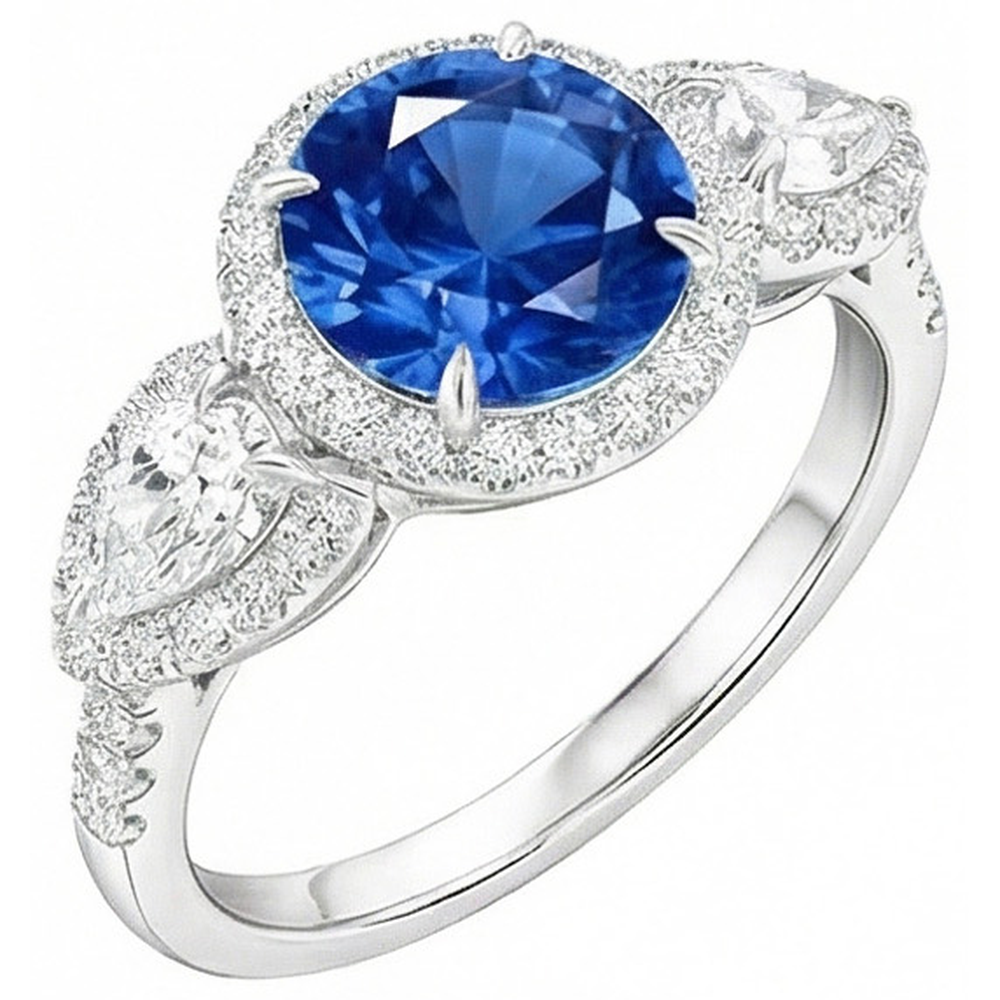vero marquise diamante 5.30carati anello vista frontale