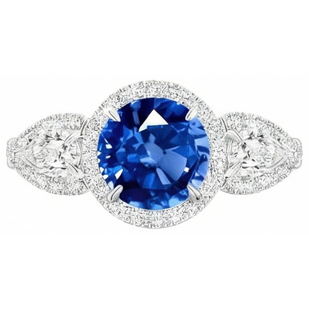vero marquise diamante 5.30carati anello angolo laterale