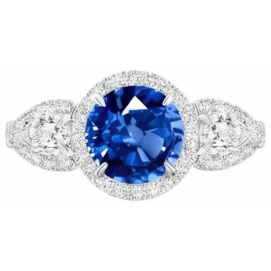 vero marquise diamante 5.30carati anello angolo laterale