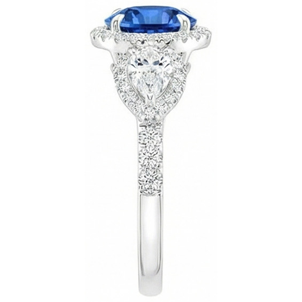 vero marquise diamante 5.30carati anello vista di profilo