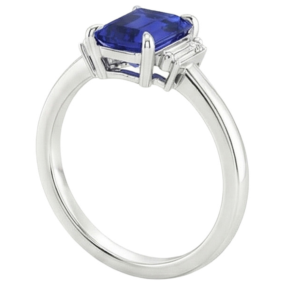 vero baguette diamante 2.50carati anello vista dall'alto
