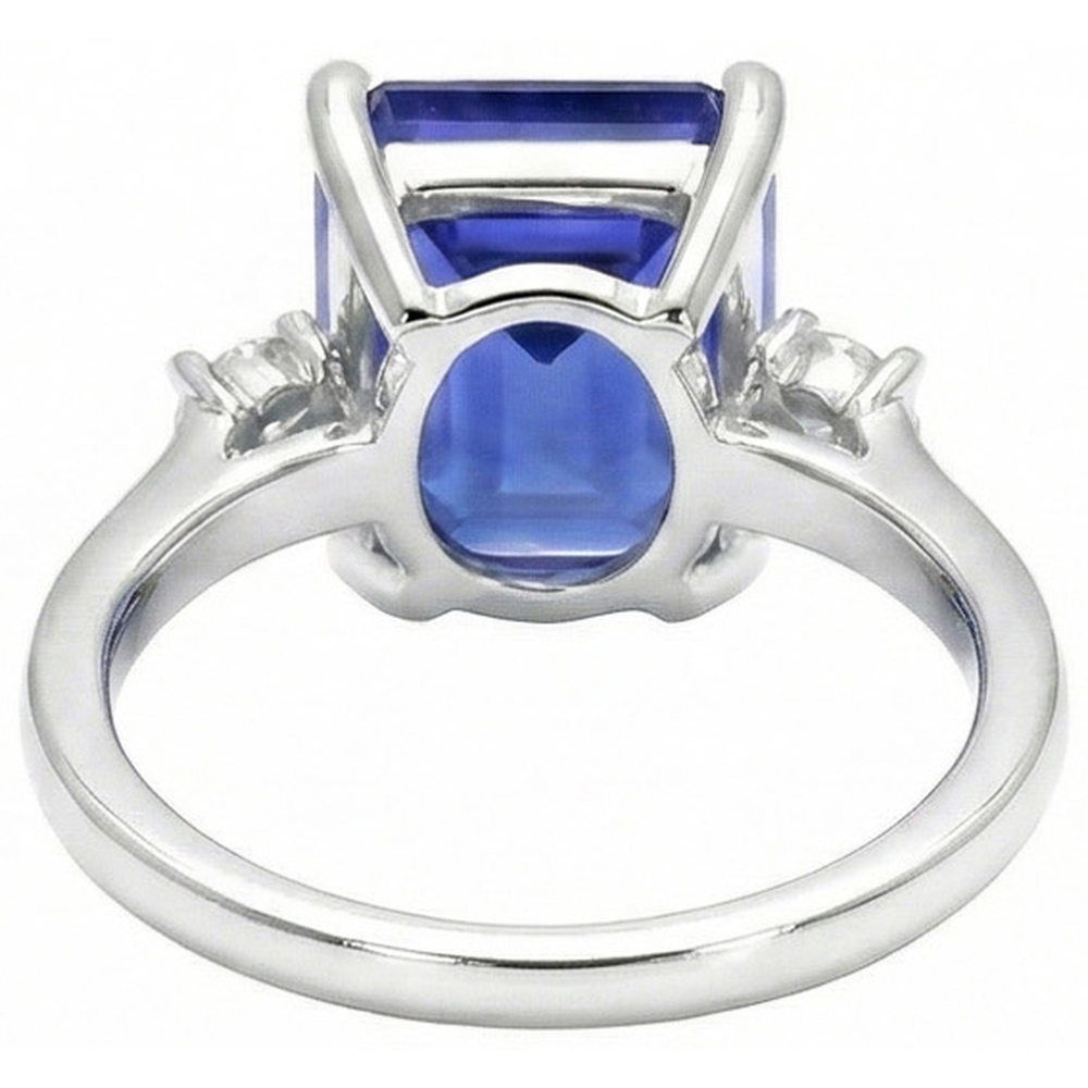 vero round diamante 3carati anello vista di profilo