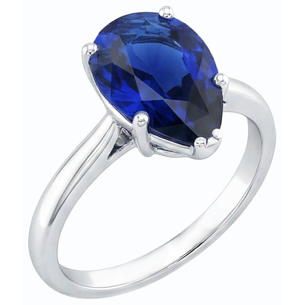 vero pear diamante 2carati anello dettaglio ravvicinato