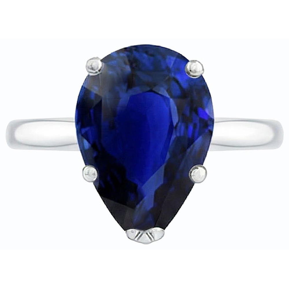 vero pear diamante 2carati anello su bianco