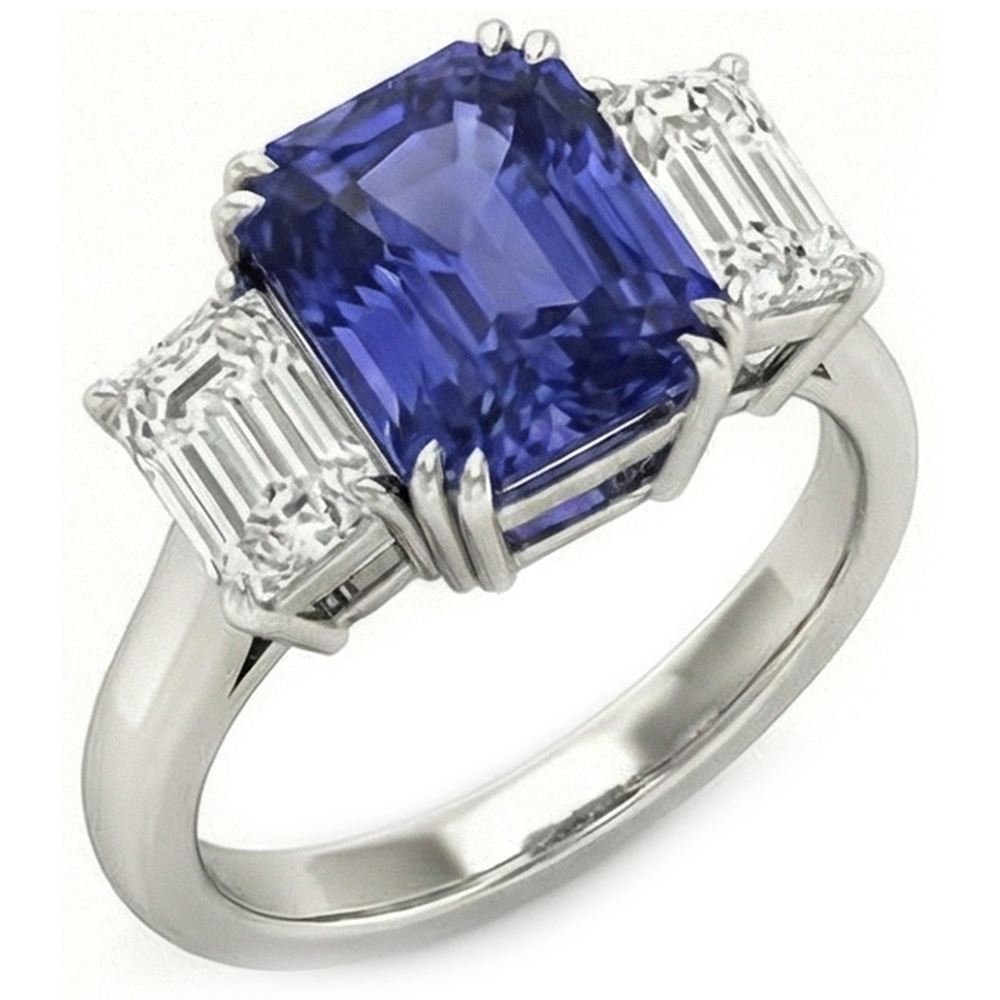 vero emerald diamante 3carati anello angolo laterale