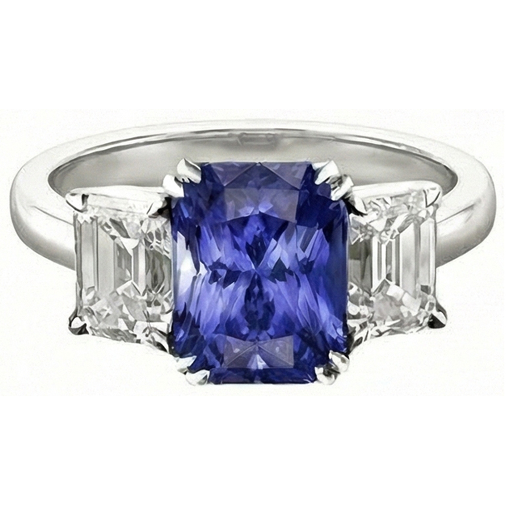 vero emerald diamante 3carati anello dettaglio ravvicinato