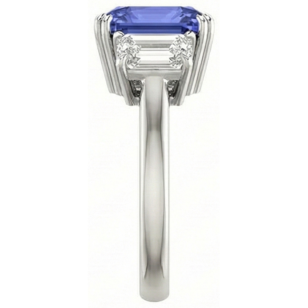 vero emerald diamante 3carati anello vista di profilo