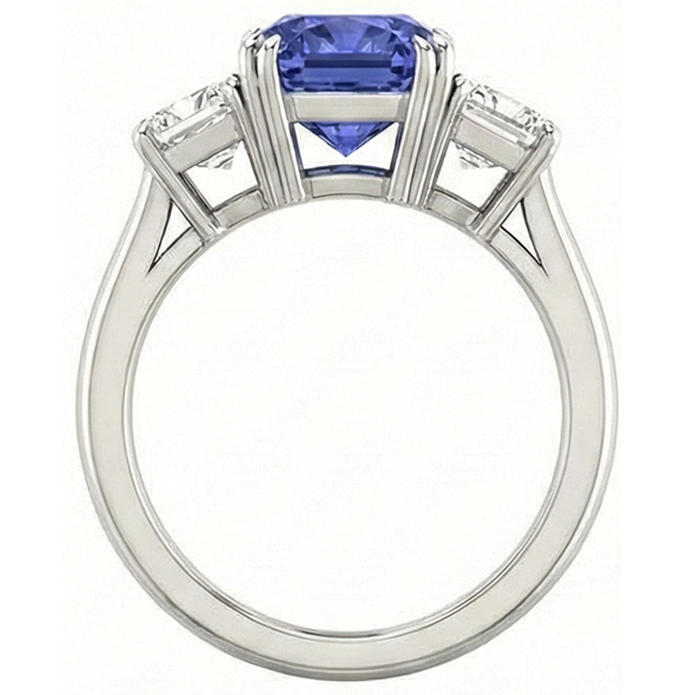 vero emerald diamante 3carati anello su bianco