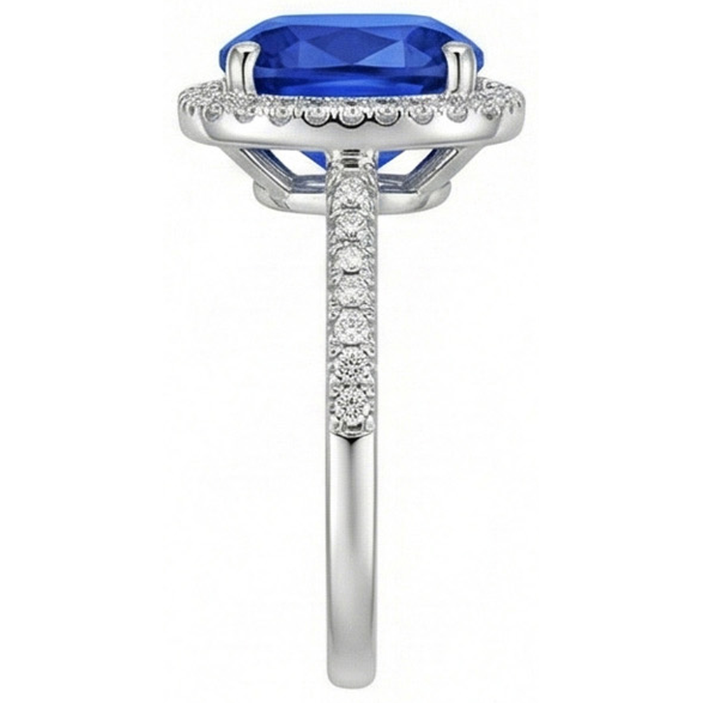 vero round diamante 3.30carati anello vista di profilo