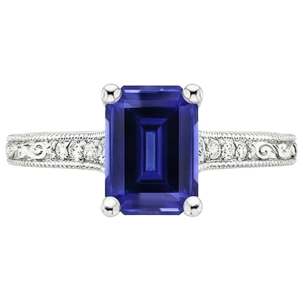 Anello con zaffiro blu e Brillanti Prezzo