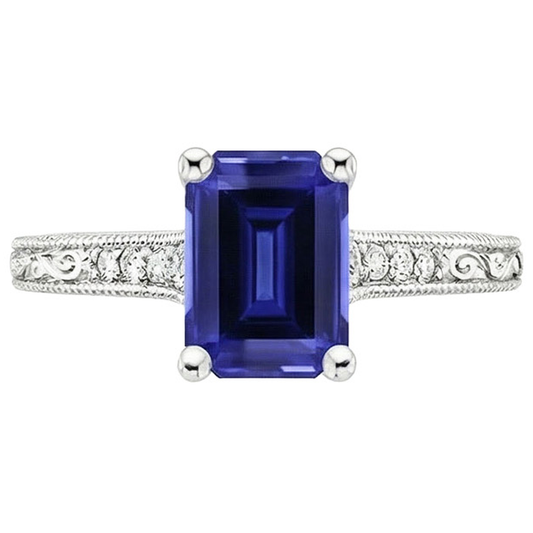 Anello con zaffiro blu e Brillanti Prezzo