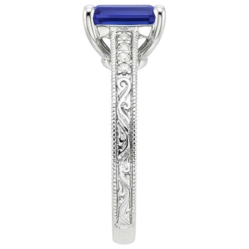 Anello con zaffiro blu e Brillanti Prezzo